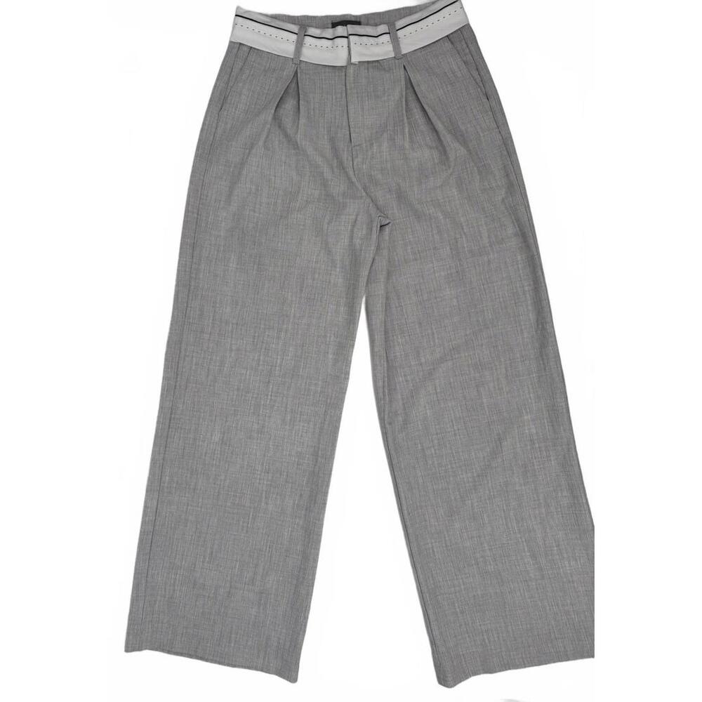 Sans Souci Pants Womens Medium Gray Trousers High Rise Waist Pocket office